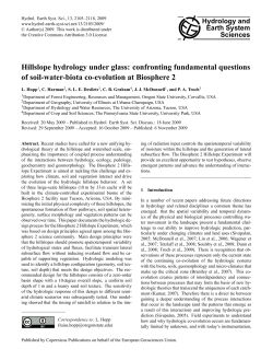 Hillslope hydrology under glass: confronting fundamental questions