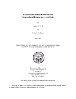 Determinants of the Distribution of Congressional