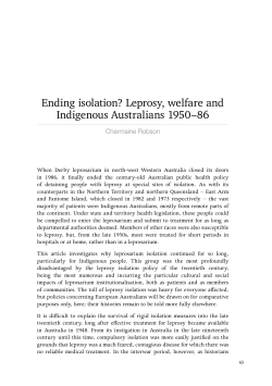 Ending isolation? Leprosy, welfare and - ANU Press