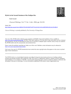 Hybris in the Second Stasimon of the Oedipus Rex Ruth Scodel