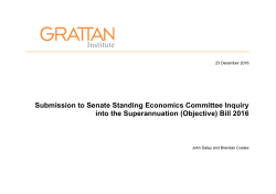 Submission to Senate Standing Economics