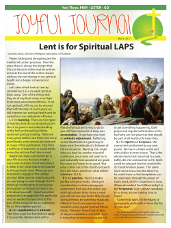 Lent is for Spiritual LAPS - Christ the Redeemer Catholic Schools
