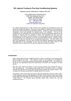 SO3 Injector Fouling in Flue Gas Conditioning Systems