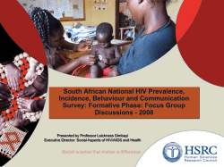 South African National HIV Prevalence, Incidence, Behaviour and