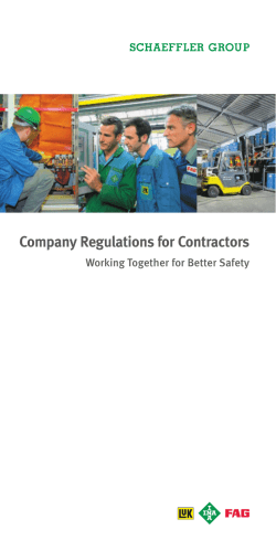 Company Regulations for Contractors Working Together for Better