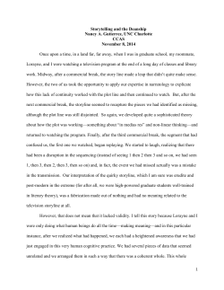 Storytelling and the Deanship - Council of Colleges of Arts and