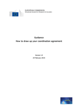Guidance How to draw up your coordination agreement