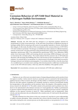 Corrosion Behavior of API X100 Steel Material in a Hydrogen