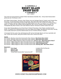 HISB - Fact Sheet 2013 - Honey Island Swamp Band