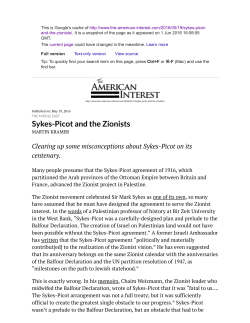Sykes-Picot and the Zionists