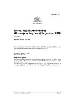 Mental Health Amendment (Corresponding Laws