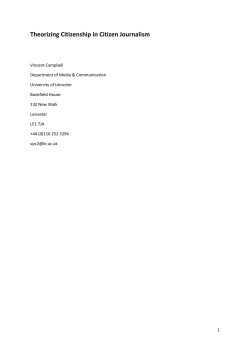 Theorizing Citizenship in Citizen Journalism