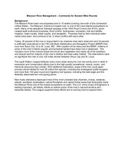 Missouri River Management &ndash; Comments for Senator Mike Rounds