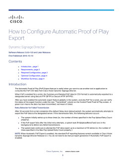 PoP: Configure Proof of Play Automatic Export