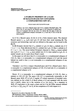 a stability property of a class of banach spaces not containing a