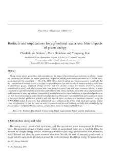 Biofuels and implications for agricultural water use