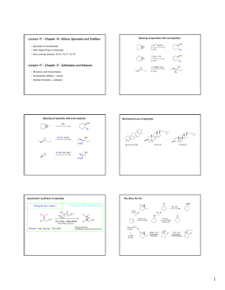 Lecture 17 &ndash; Chapter 16 : Ethers, Epoxides and Sulfides Lecture 17