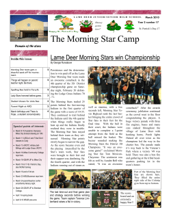 The Morning Star Camp - Lame Deer Public School