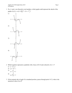 1 If a, b, and c are all positive real numbers, which graph could