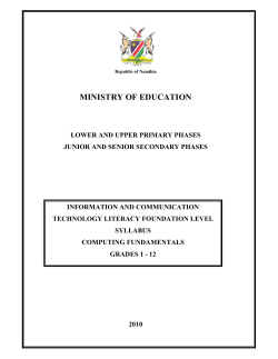 Computing Fundamentals &ndash; Grades 1