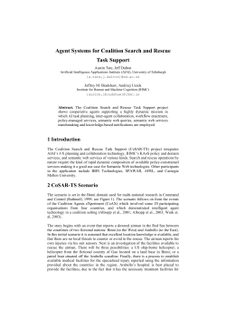 Agent Systems for Coalition Search and Rescue