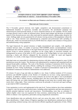 INTERNATIONAL ELECTION OBSERVATION