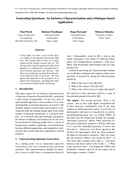 Generating Questions: An Inclusive Characterization and a Dialogue