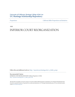inferior court reorganization - UC Hastings Scholarship Repository