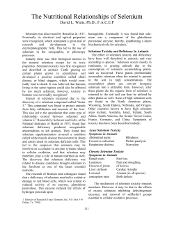 The Nutritional Relationships of Selenium