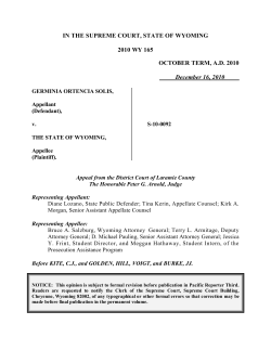 IN THE SUPREME COURT, STATE OF WYOMING