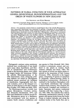 patterns of floral evolution of four asteraceae