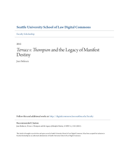 Terrace v. Thompson and the Legacy of Manifest Destiny