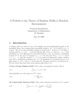 A Prelude to the Theory of Random Walks in