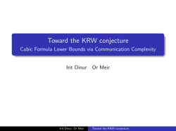 Toward the KRW conjecture - Computational Complexity Conference