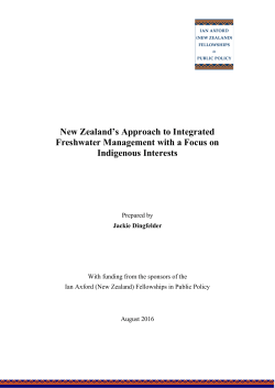 New Zealand`s Approach to Integrated