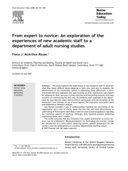 From expert to novice: An exploration of the experiences of