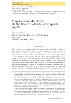 Corporate Crocodile Tears? On the Reactive Attitudes of Corporate