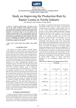 Study on Improving the Production Rate by Rapier Looms in Textile