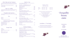 view our price-list - Tranquillity Beauty Salon, Duxford, Cambridge