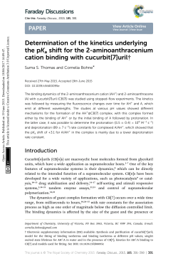 Determination of the kinetics underlying the pKa