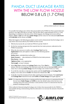 PANDA Duct Leakage Rates with the Low Flow Nozzle below 0.8 l/s