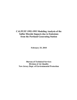 CALPUFF 1992-1993 Modeling Analysis of the Sulfur Dioxide
