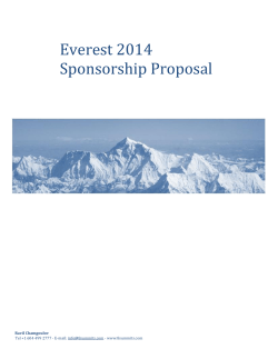 Everest 2014 Sponsorship Proposal