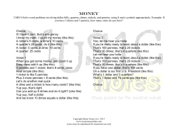 Chorus If I have 1 cent, that`s one penny I know my math, I count my
