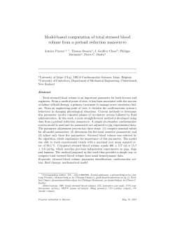 Model-based computation of total stressed blood volume from a