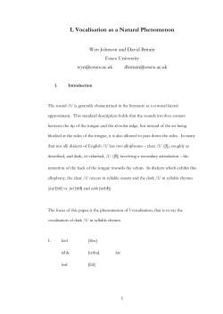 L Vocalisation as a Natural Phenomenon