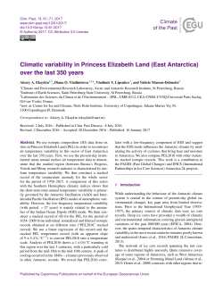 Climatic variability in Princess Elizabeth Land (East Antarctica) over