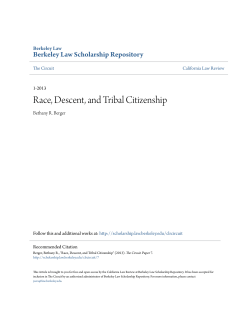 Race, Descent, and Tribal Citizenship