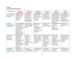 ENG 102 Post-test Portfolio Essay Rubric Textual Trait 20 points