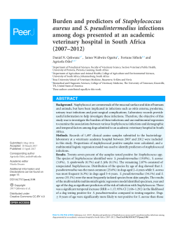 Burden and predictors of Staphylococcus aureus and S